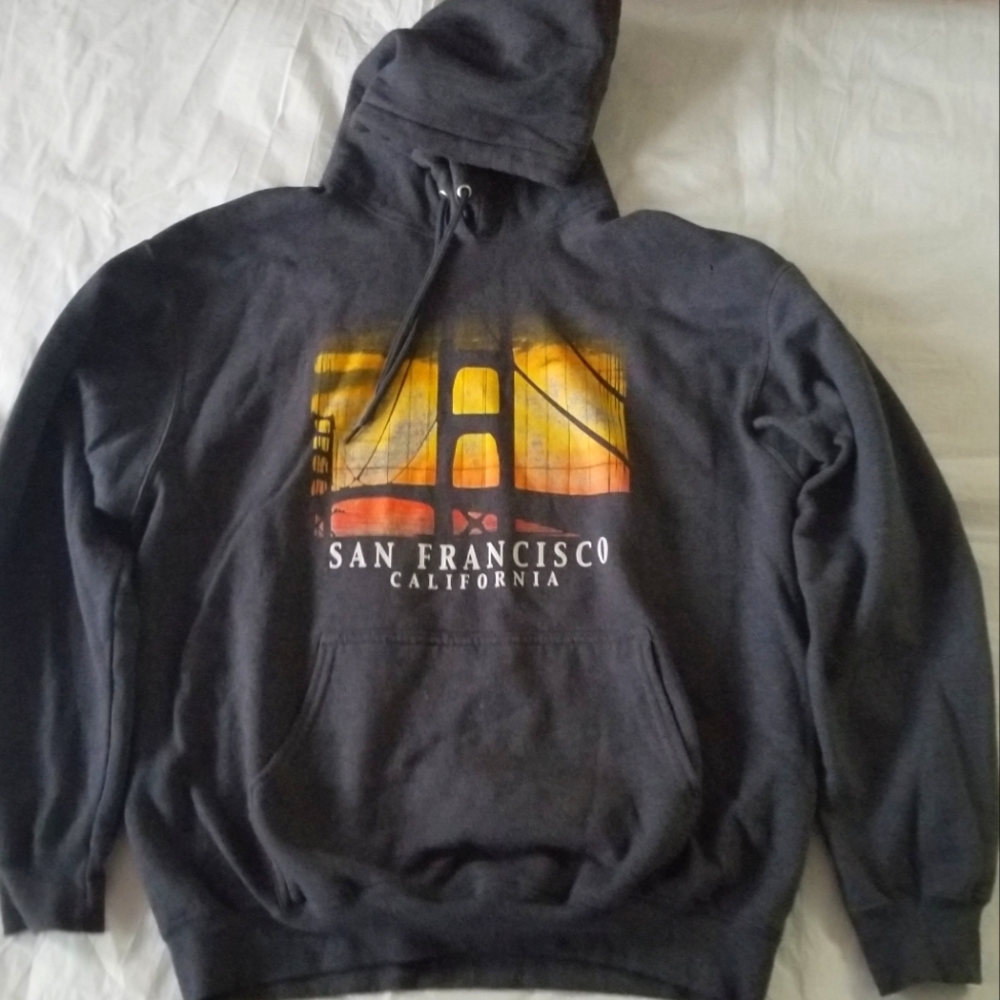 Unisex Port & Company Gray Hoodie "San Francisco " Print Size L